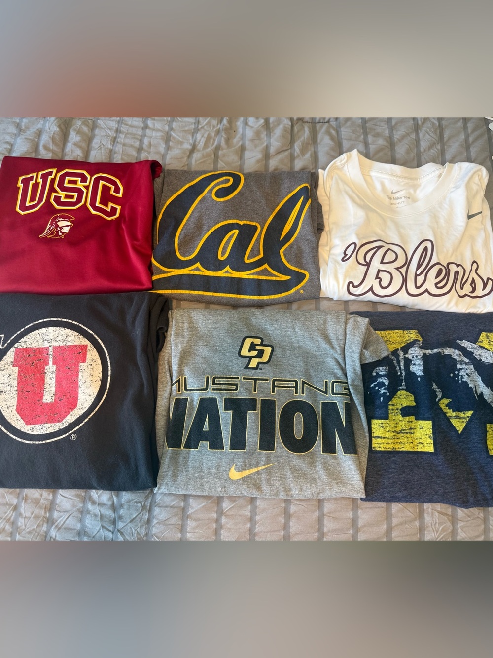 Lot of 6 men’s college tshirts